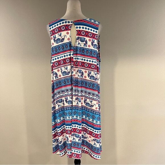 Bobbie Brooks elephant print plus size sleeveless swing stretchy dress size 3X - Picture 6 of 11